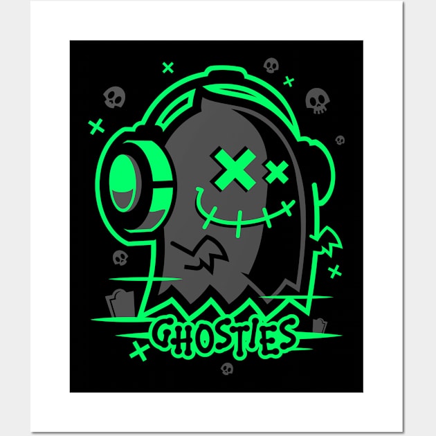 Ghosty Bones Green Wall Art by JGhosty